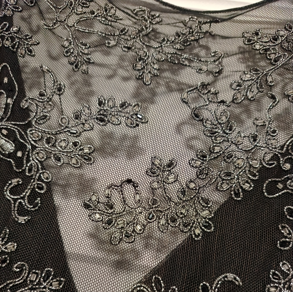 M🖤Evening Prom Cocktail Elegant Black Maxi Dress with Back Lace 🖤 Goth Emu - Picture 9 of 11